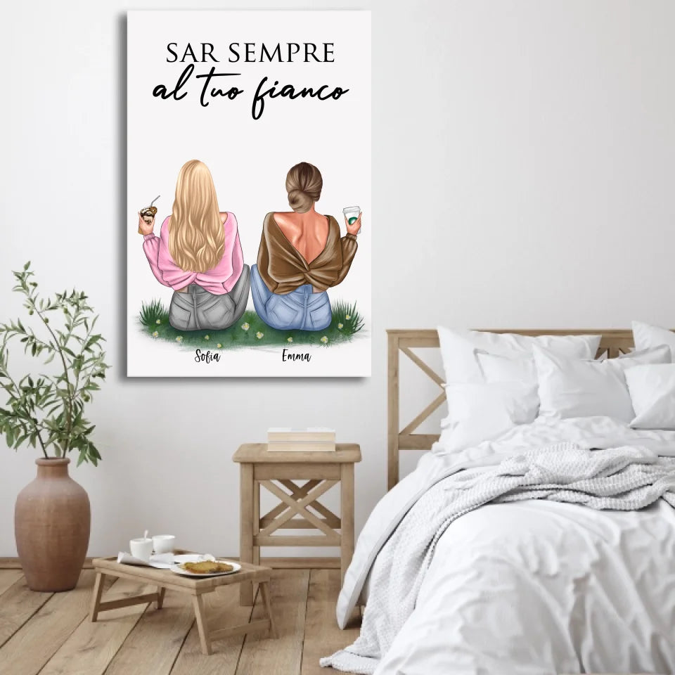 Ragazze sedute - Tela personalizzata