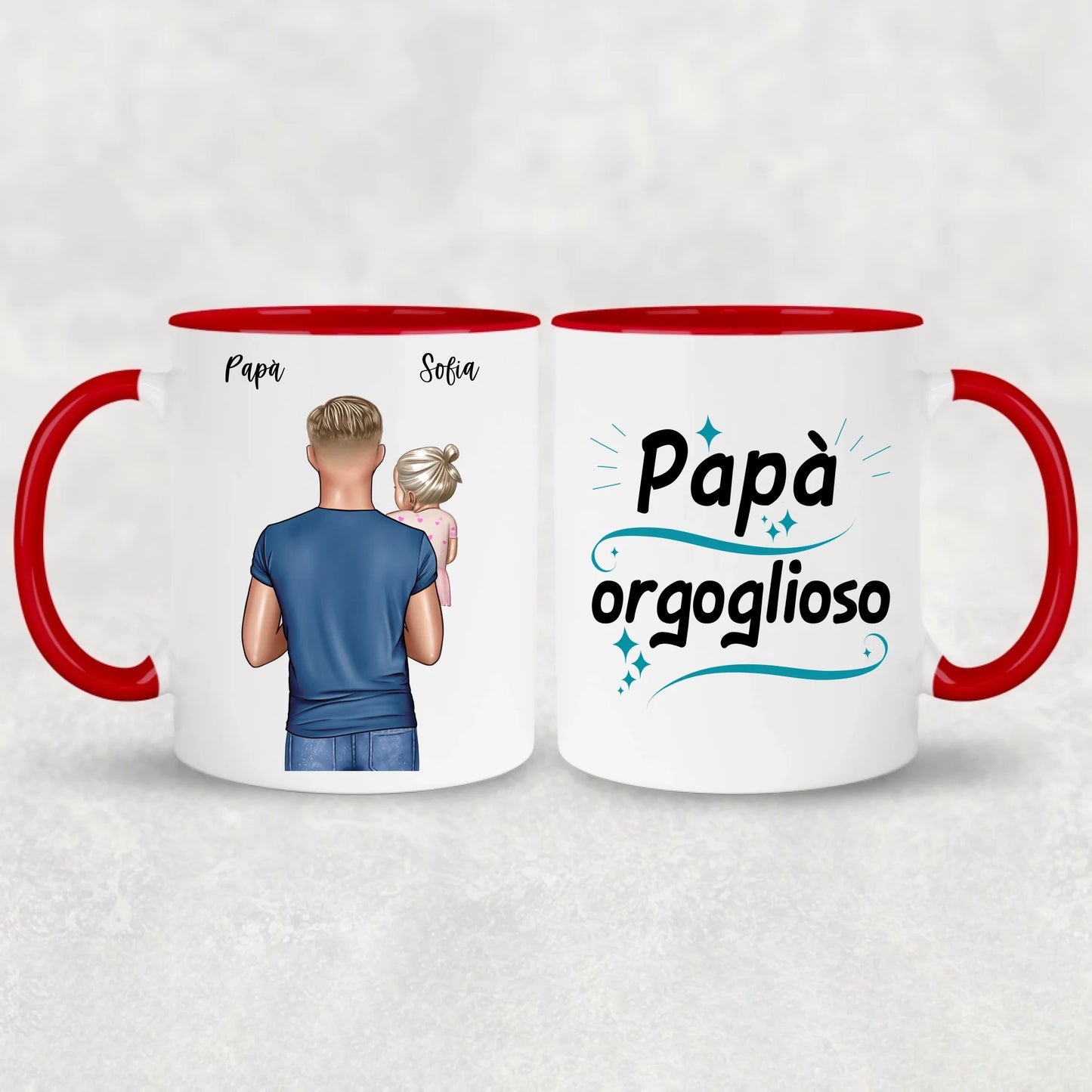Papà con 1-4 figli - Tazza personalizzata