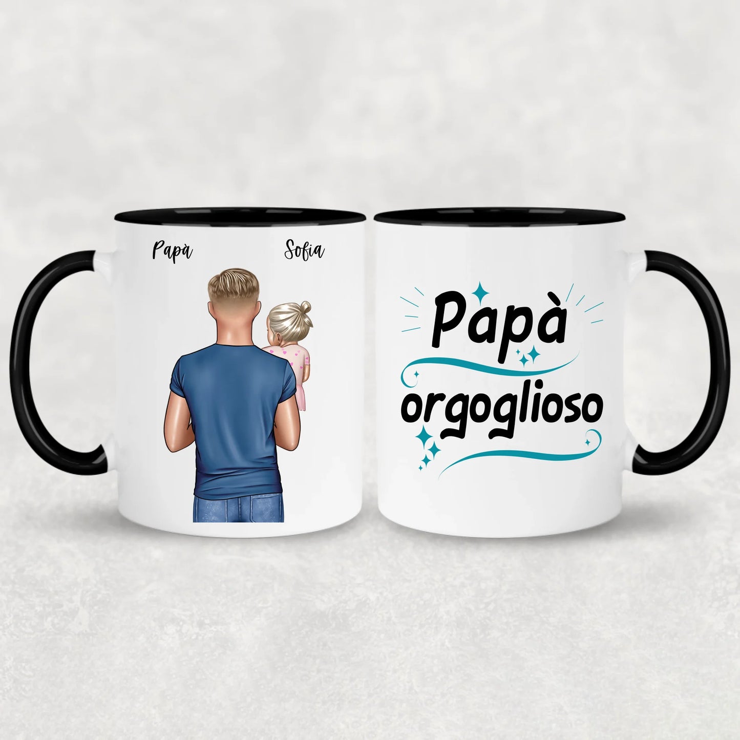 Papà con 1-4 figli - Tazza personalizzata